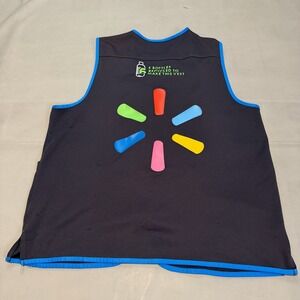 Walmart Associate Worker Empoyee Vest Men Gray Blue Recycle Zipper Front-L-6201